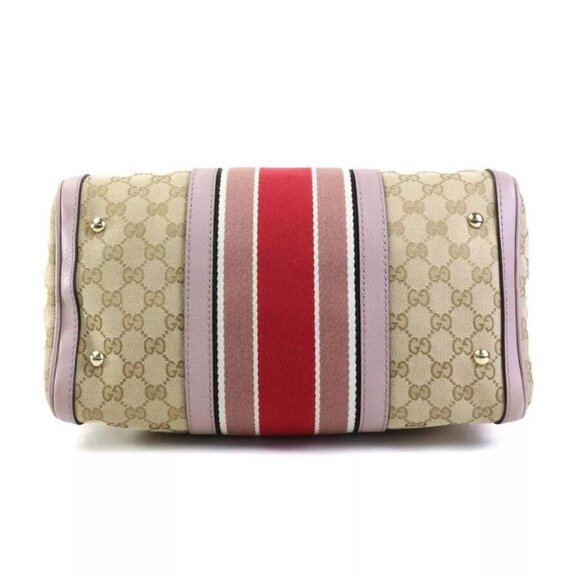 Auth GUCCI Handbag Shoulder Bag Beige/Light Purple GG Canvas/Leather - Picture 3 of 16